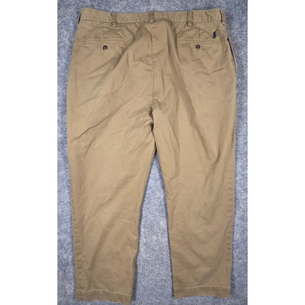Polo Ralph Lauren Ethan Pant Mens 40x30 Tan Khaki Pleated Cotton Chino Trousers